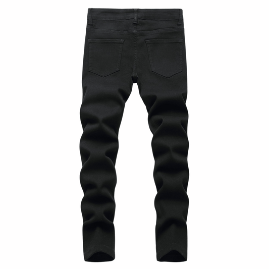Men's Straight-Leg Premium Denim Jeans – Black