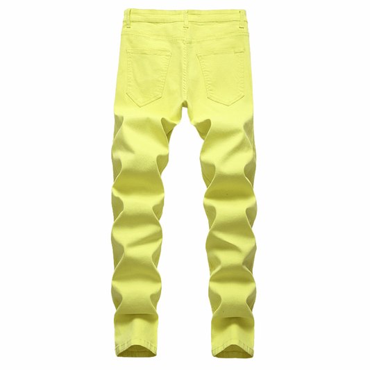 Men's Straight-Leg Premium Denim Jeans – Yellow