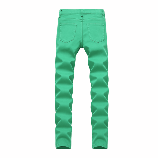 Men's Straight-Leg Premium Denim Jeans – Green