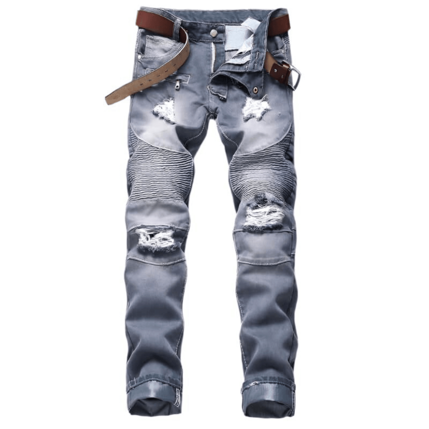 Men's Classic Straight-Leg Denim Jeans – Light Wash