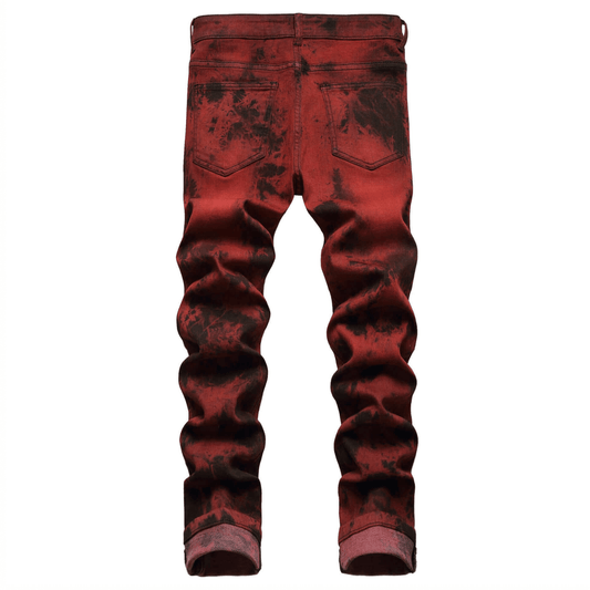 Men's Slim Fit Brick Red Denim Jeans