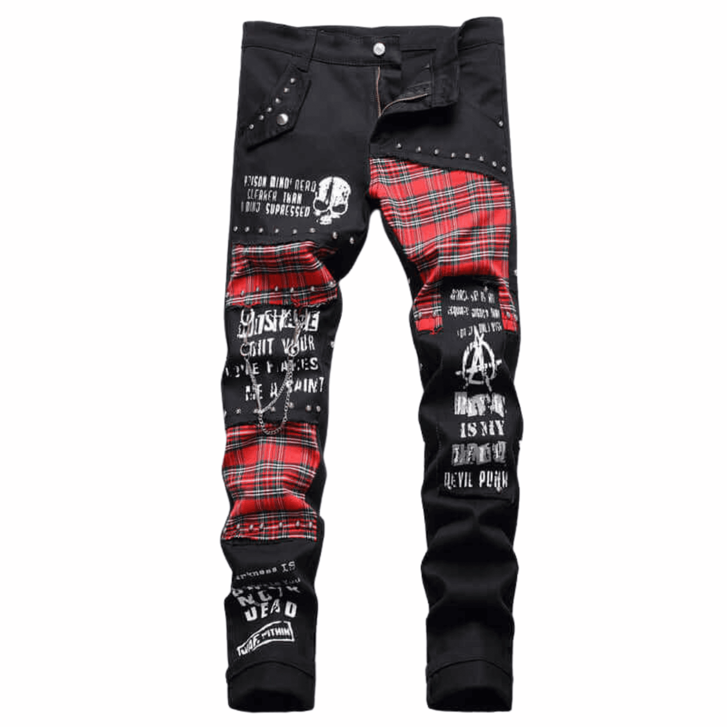 Men's Vintage Patchwork Denim Jeans – Multi-Color