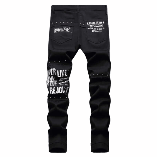 Men's Vintage Patchwork Denim Jeans – Multi-Color