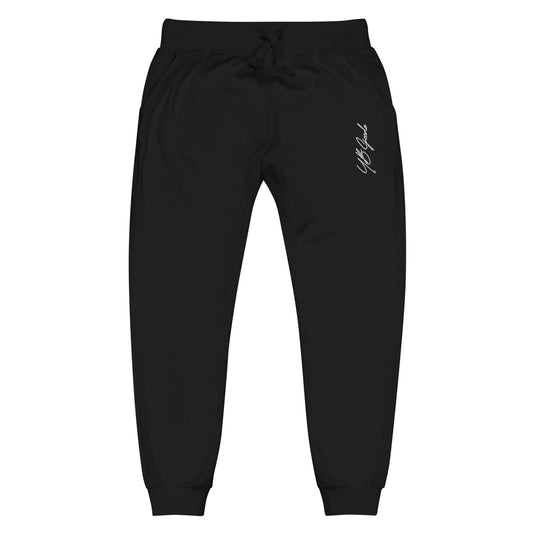 YB Goode embroidered signature sweatpants in black, featuring a stylish design and comfortable fit.