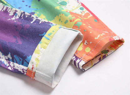 Colorful Slim-fit Men's Jeans (cuff close-up)