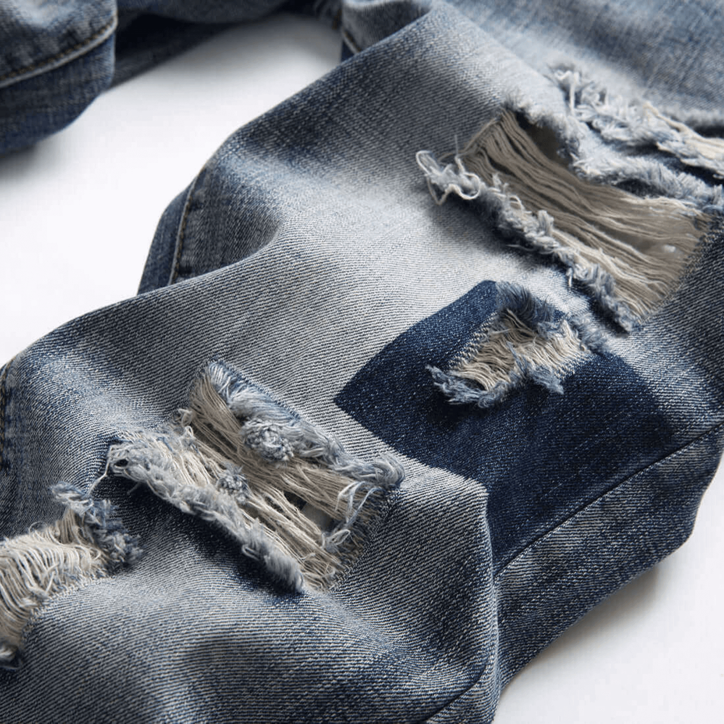 Men's Retro Slim-Fit Biker Jeans – Dark Blue