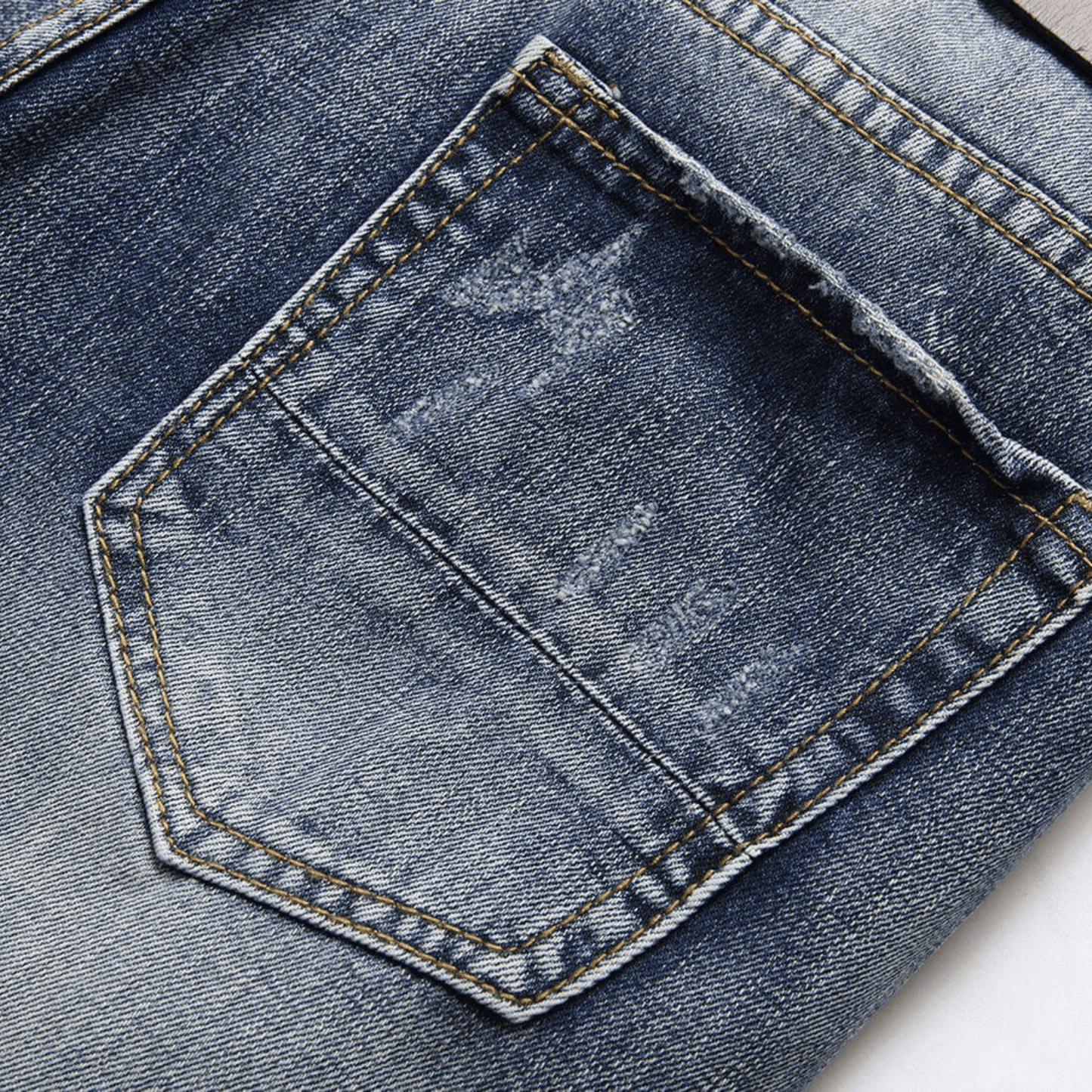 Men's Retro Slim-Fit Biker Jeans – Dark Blue