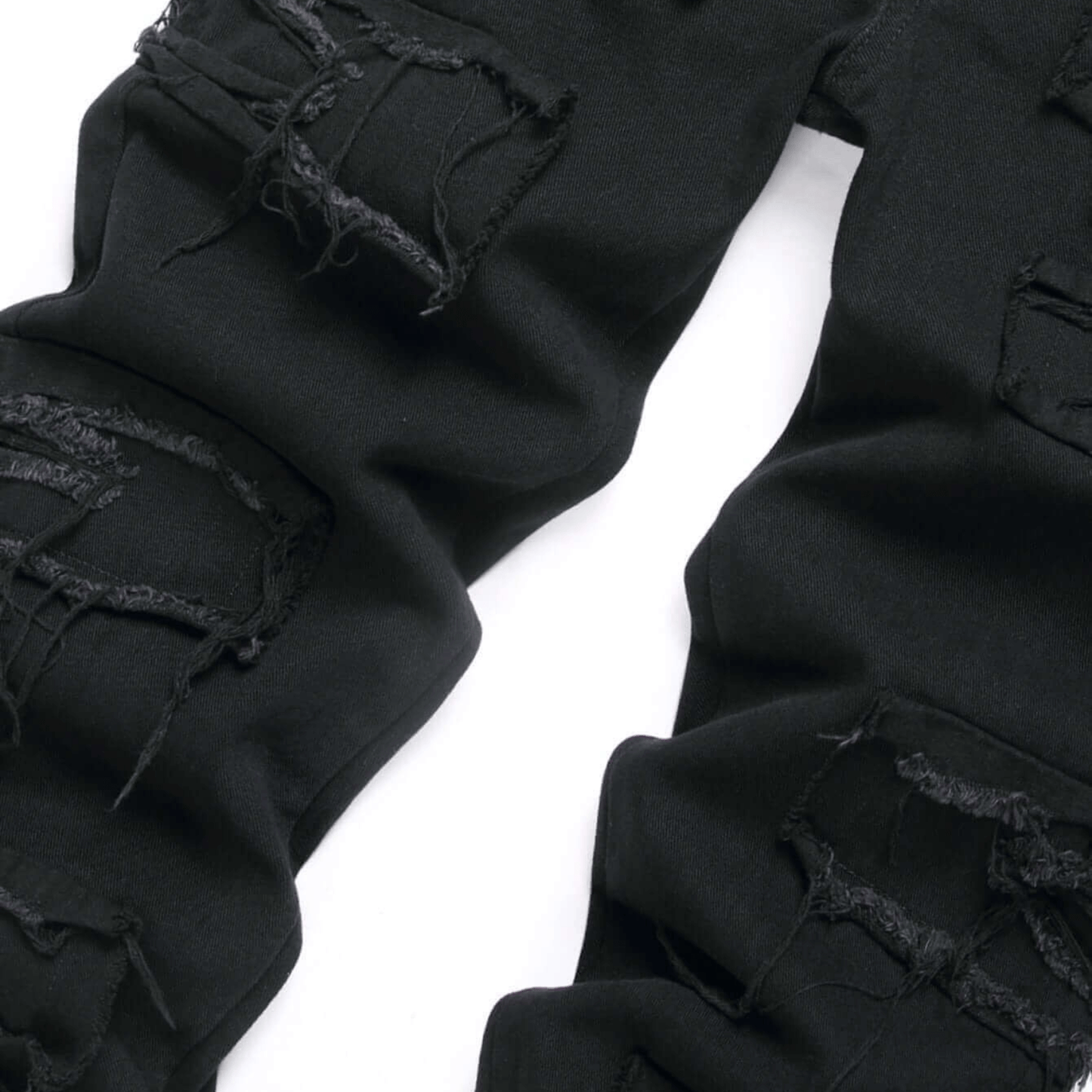 Men's Slim-Fit Distressed Denim Jeans – Black Fade