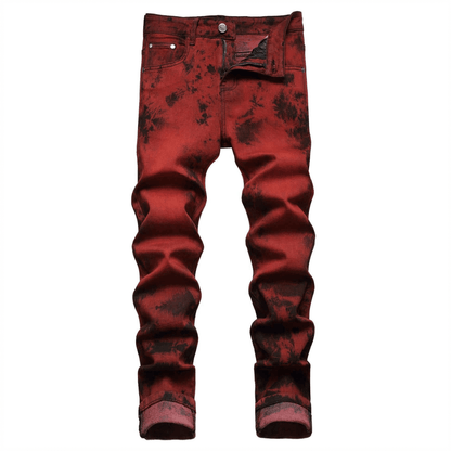 Men's Slim Fit Brick Red Denim Jeans