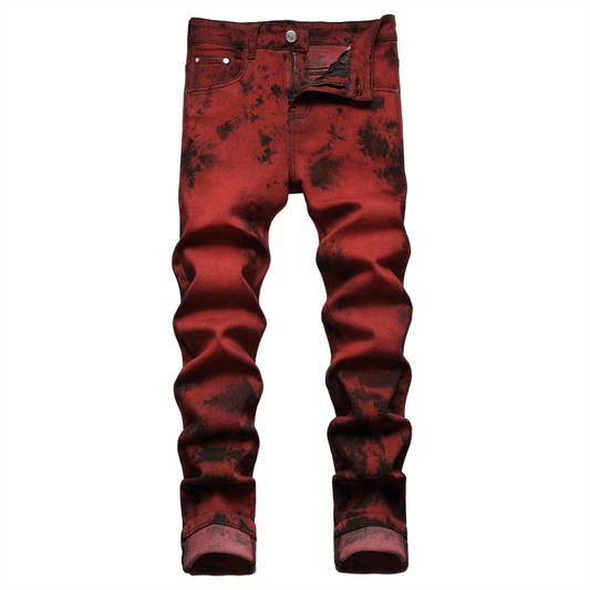 Men's Slim Fit Brick Red Denim Jeans