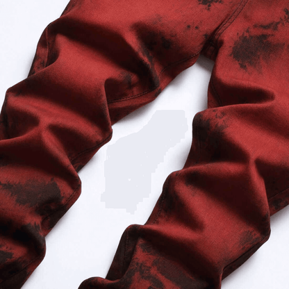 Men's Slim Fit Brick Red Denim Jeans
