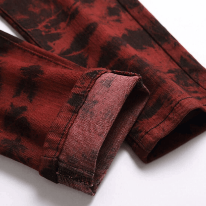 Men's Slim Fit Brick Red Denim Jeans