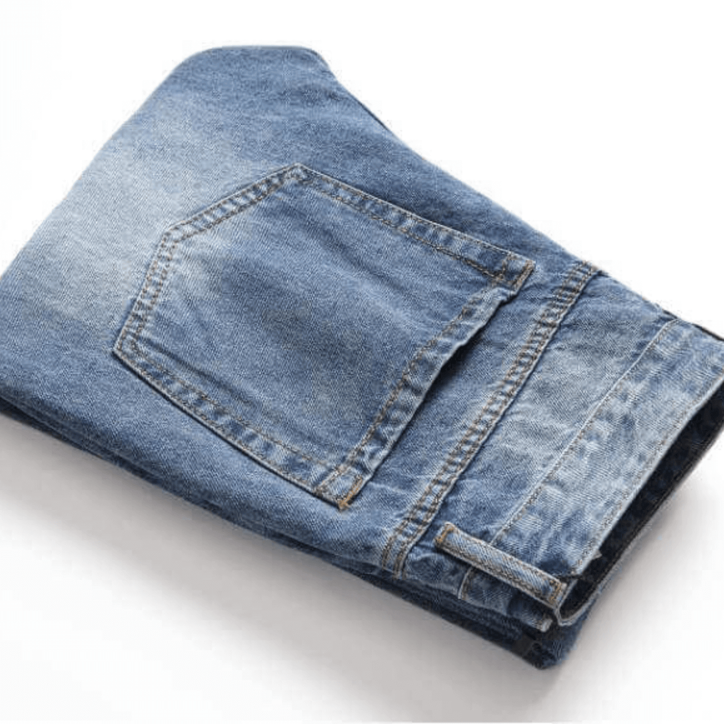 Men's Straight-Leg Distressed Denim Jeans – Nostalgic Wash