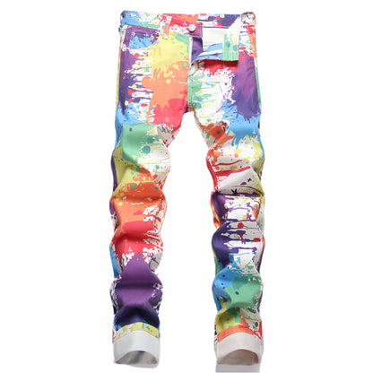Colorful Slim-fit Men's Jeans