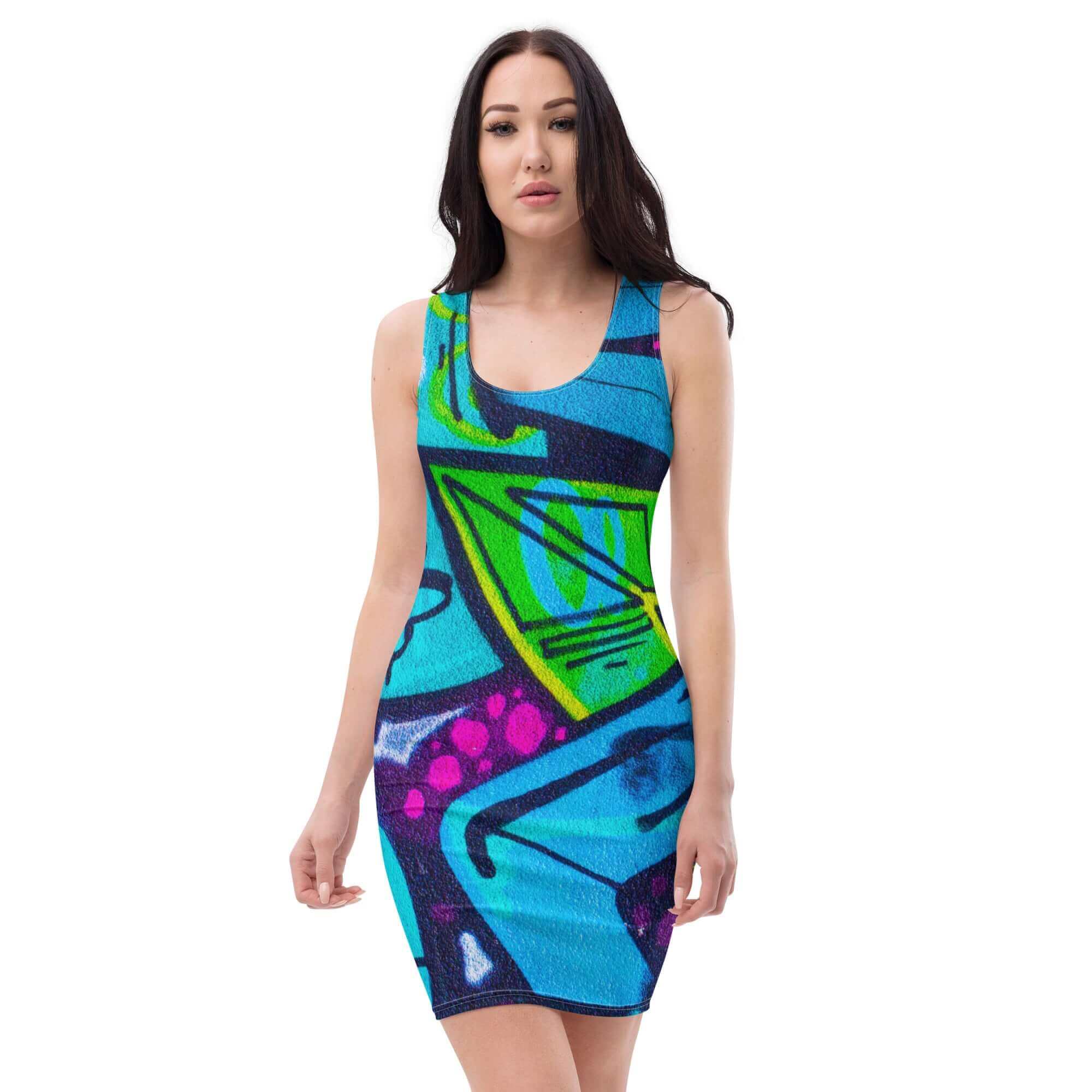 YB Goode Graffiti Bodycon Dress