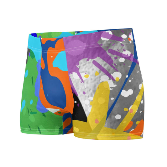 YB Goode Color Drip Boxer Briefs with vibrant color splashes and stylish design, offering comfort and support.