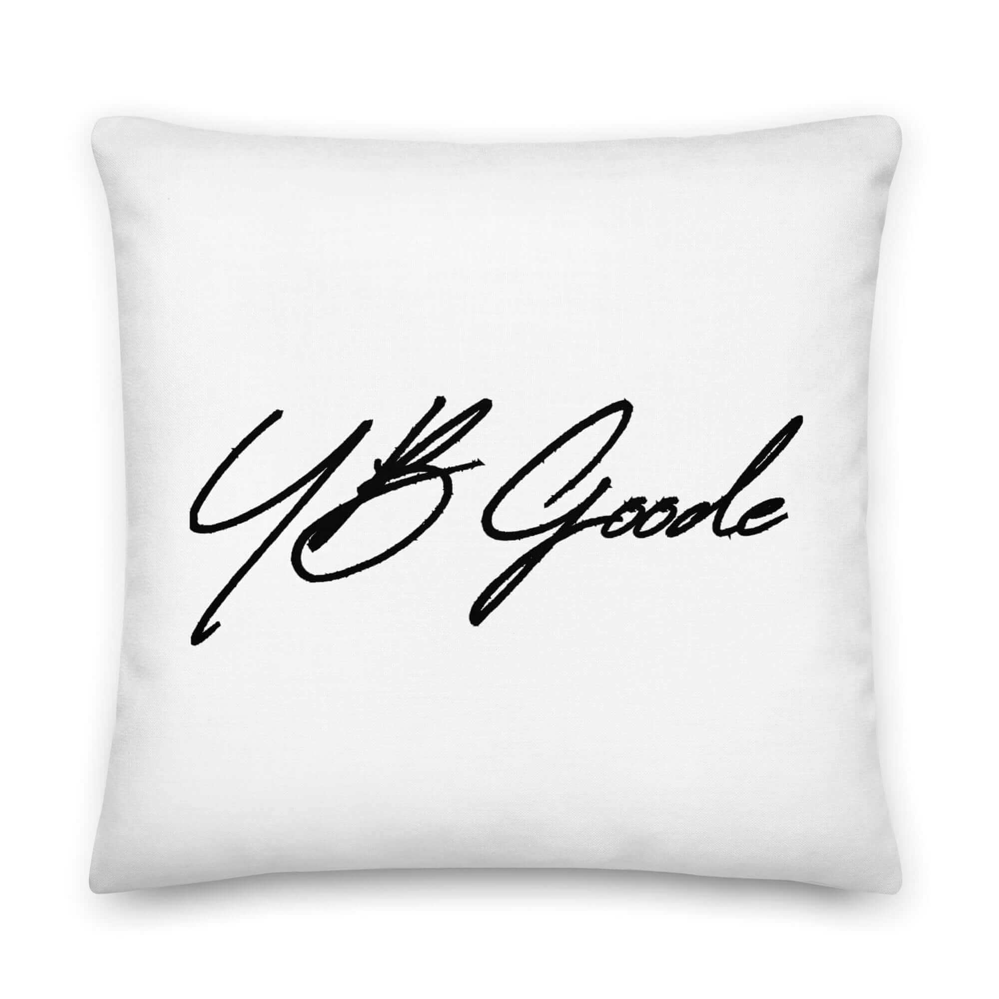 YB Goode Signature Throw Pillow (White)