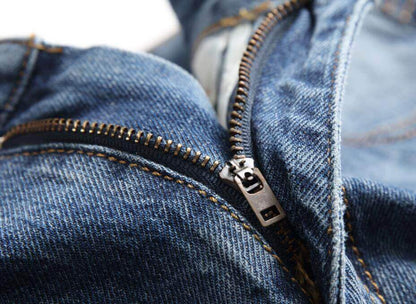 Men's Straight-Leg Distressed Denim Jeans – Nostalgic Wash