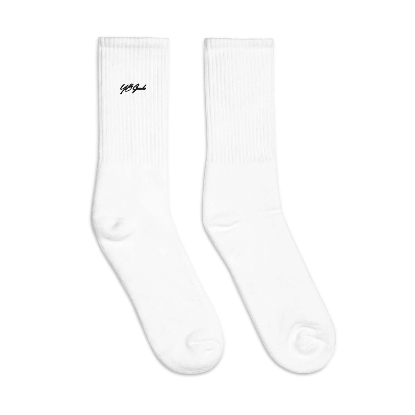 YB Goode Signature Embroidered Socks (White)