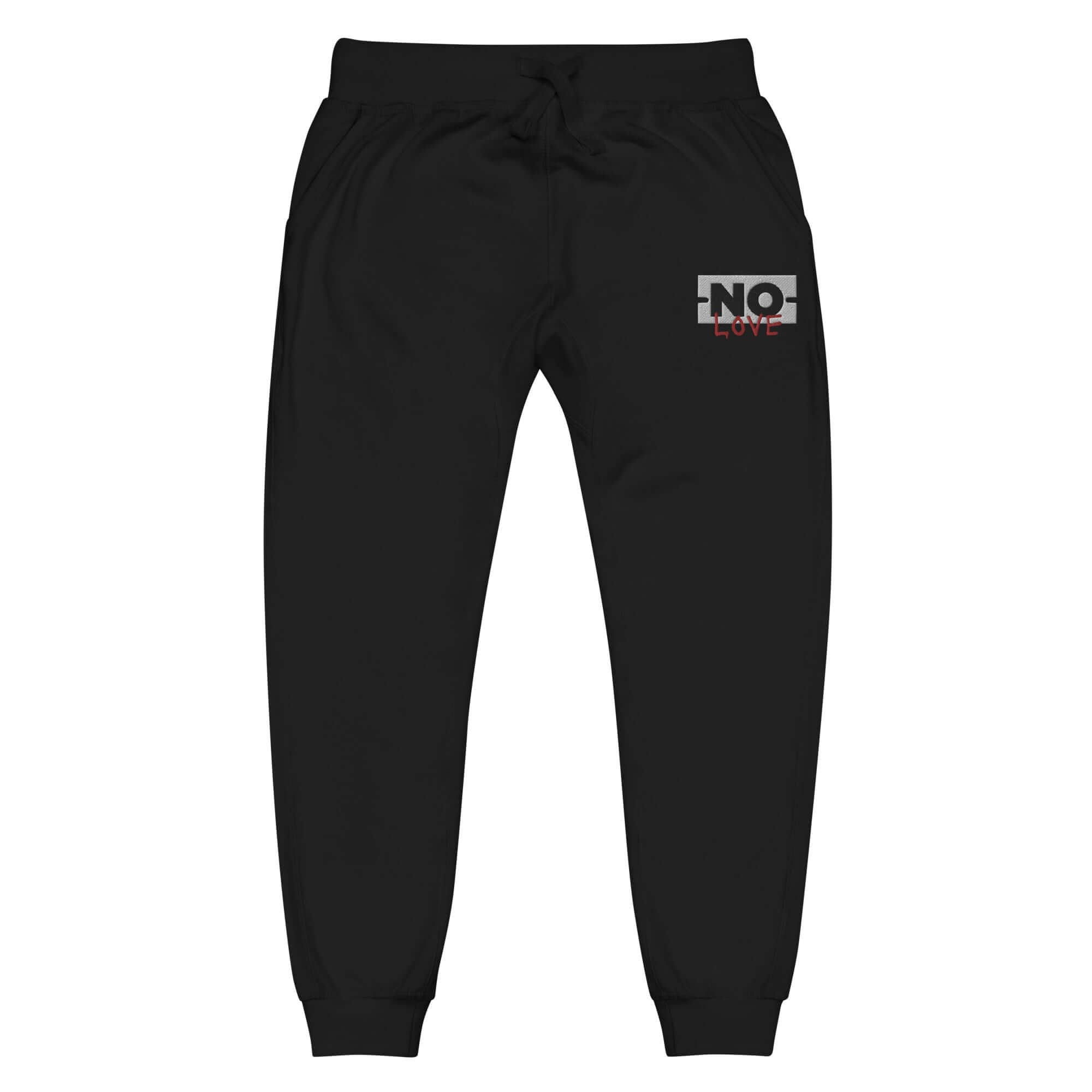 NO LOVE Embroidered Fleece Sweatpants