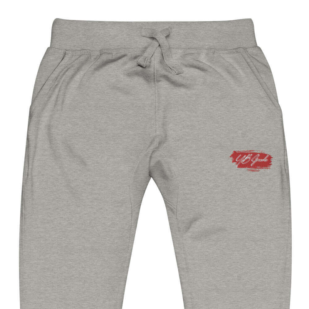 YB Goode Embroidered Fleece Sweatpants (Red)